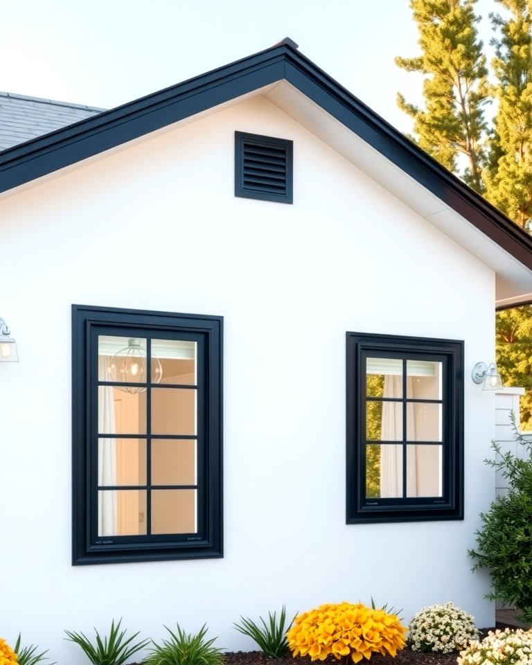 30 Single-Story White House Black Trim Exterior Inspirations