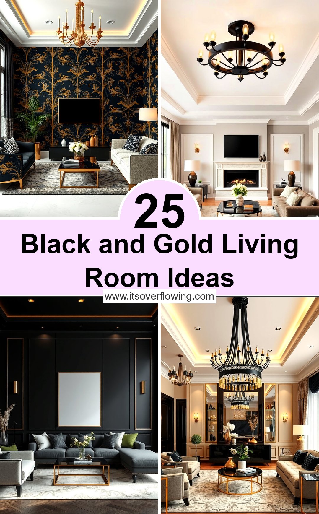 25 Black and Gold Living Room Ideas for a Luxurious Feel