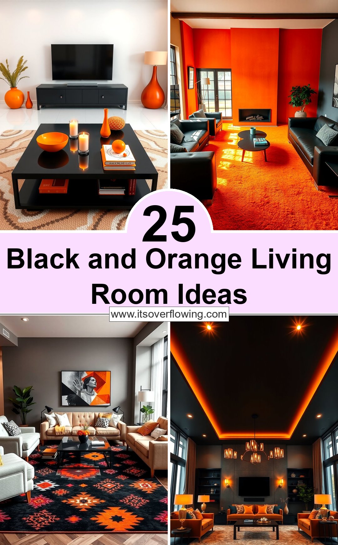 25 Black and Orange Living Room Ideas for a Bold Statement