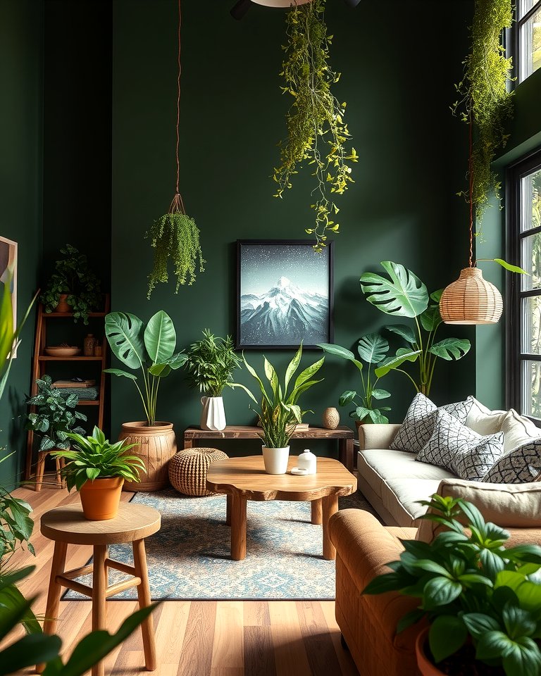30 Rich Dark Green Living Room Designs for Cozy Elegance