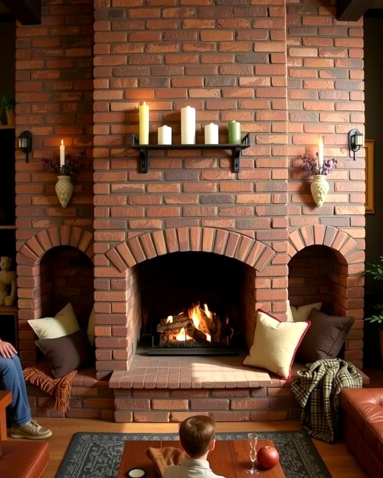 25 Rustic Living Room Ideas with a Brick Fireplace