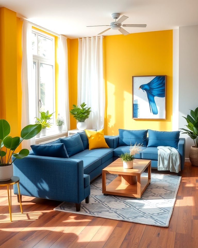 25 Yellow and Blue Living Room Ideas for a Fresh Look