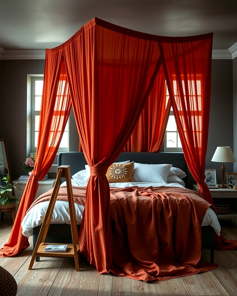 30 Warm Burnt Orange Bedroom Designs for Cozy Autumn Vibes