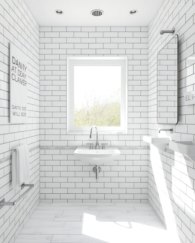 30 Elegant White Tile Bathroom Design Concepts