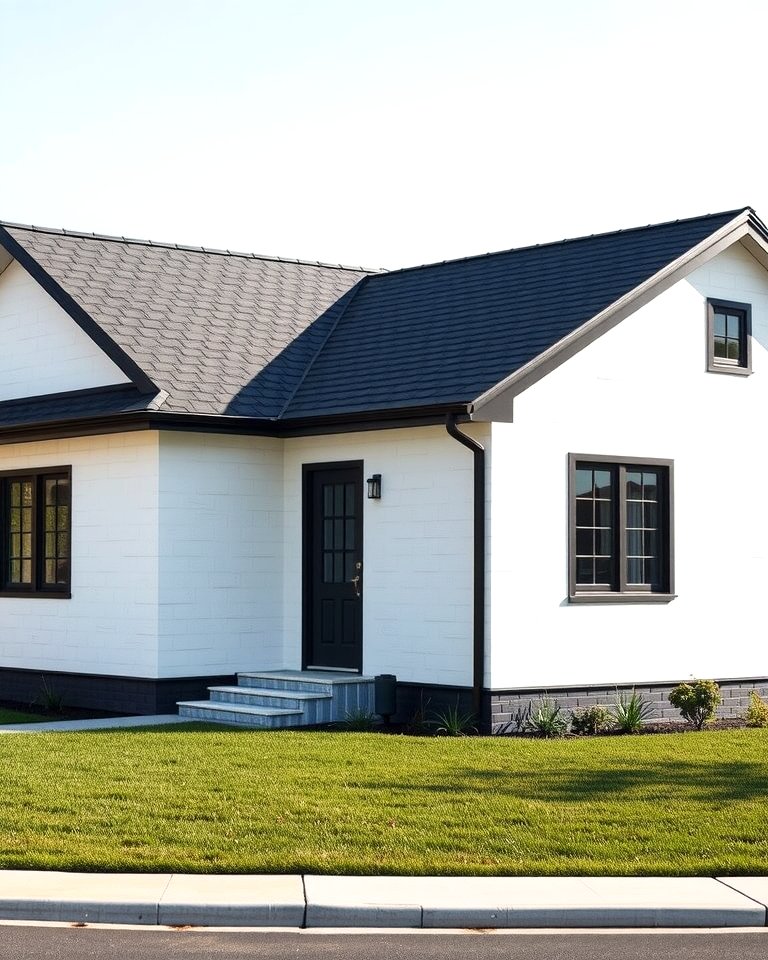 30 Single-Story White House Black Trim Exterior Inspirations
