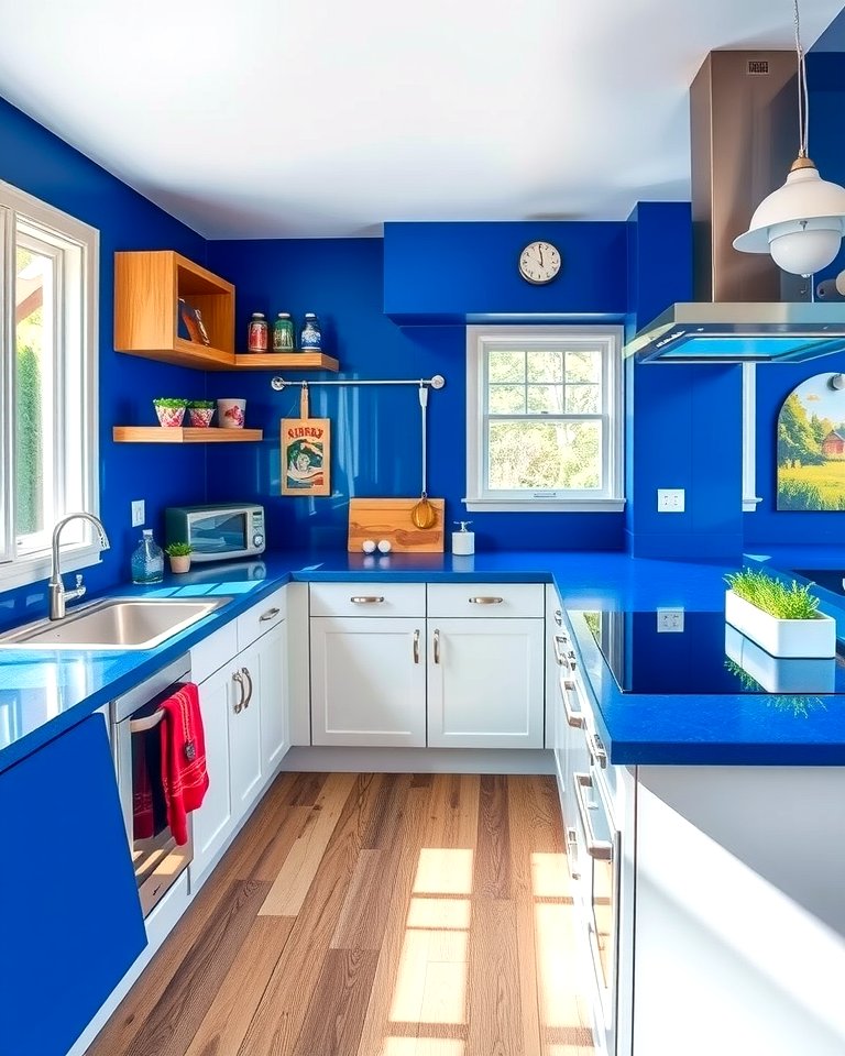 30 Blue Countertop Kitchen Ideas for Bold Statement Spaces