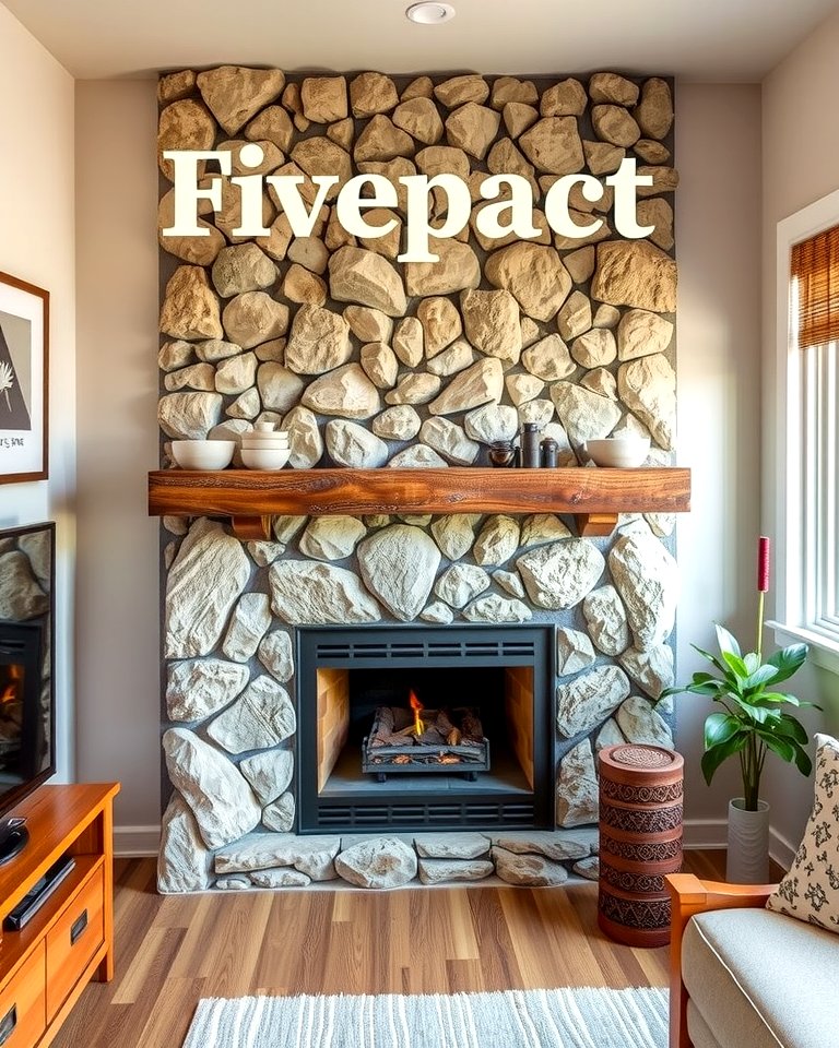 25 River Rock Fireplace Ideas for a Natural Look