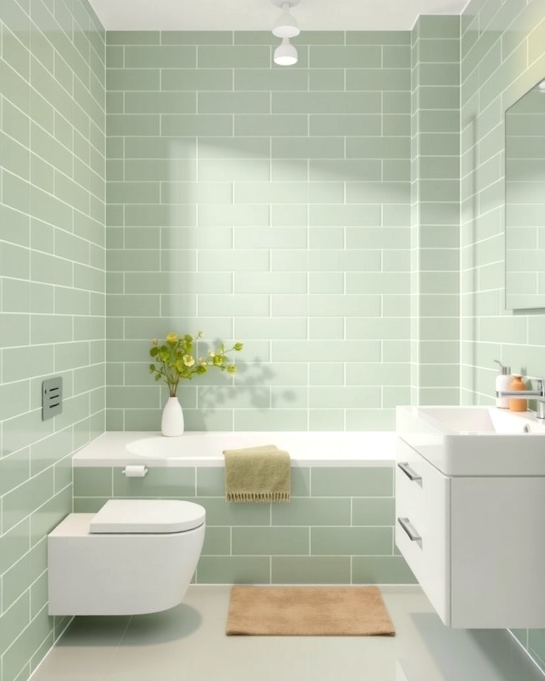 30 Green Bathroom Tile Design Ideas for a Refreshing Oasis