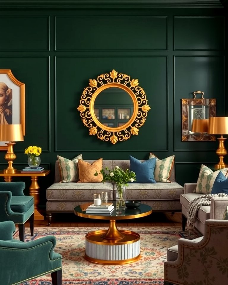 30 Rich Dark Green Living Room Designs for Cozy Elegance