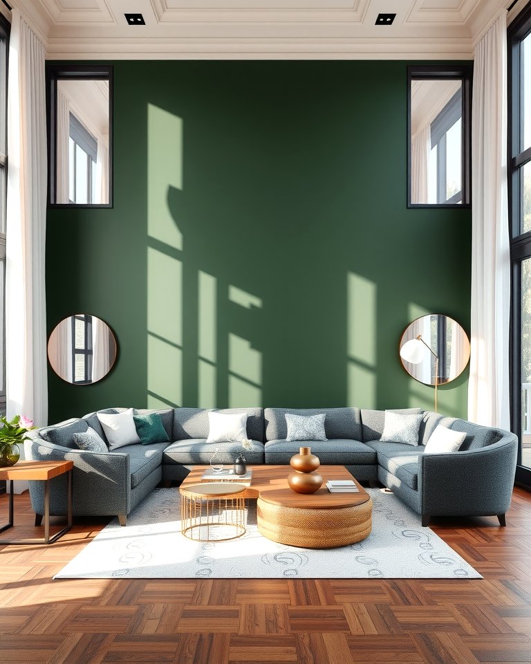 30 Rich Dark Green Living Room Designs for Cozy Elegance