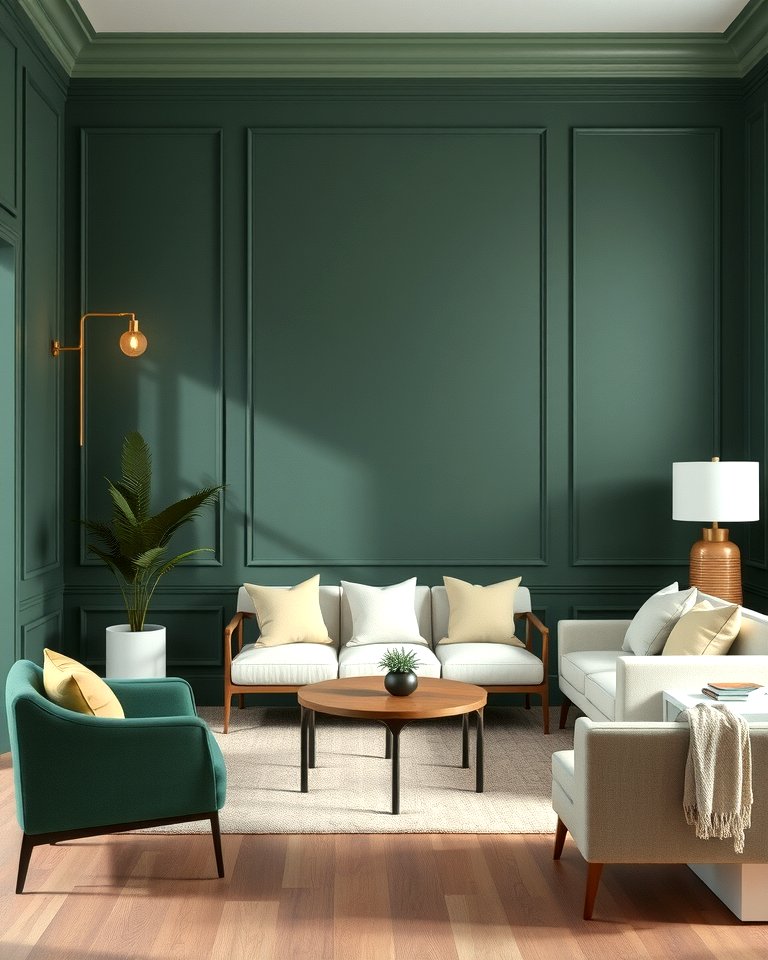 30 Rich Dark Green Living Room Designs for Cozy Elegance