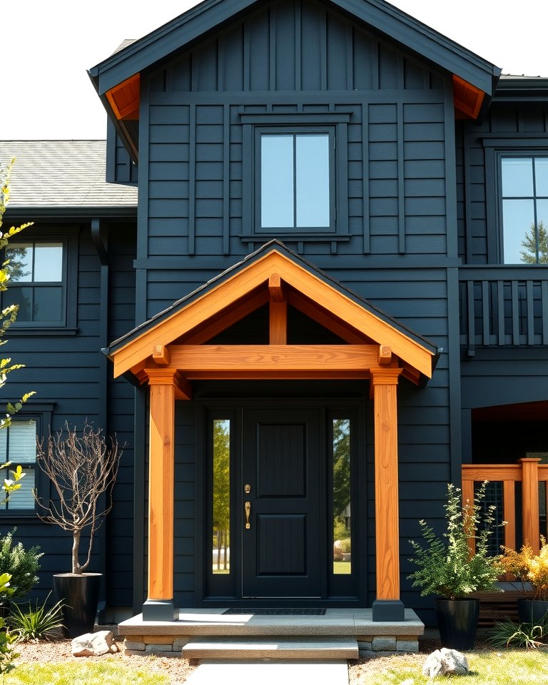 25 Paint Colors for a Modern Black House With Cedar Accents