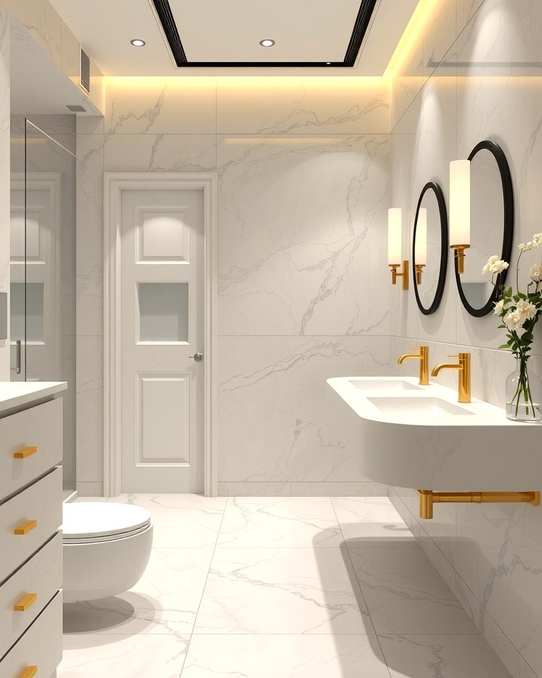 30 Powder Room Floor Tile Ideas for Elegant Small Spaces