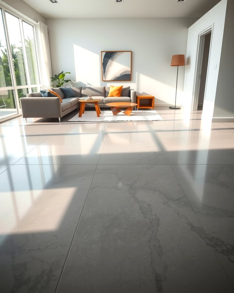 Beautiful view of Luxury Penthouse Decorating With Stained Concrete Floors