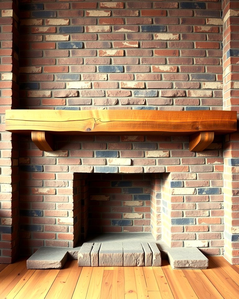 A closer look at Rustic Exposed Brick Fireplace Design