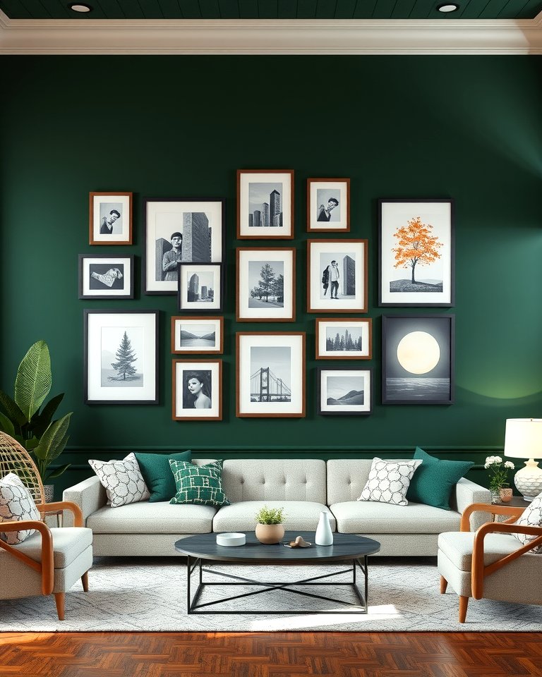 30 Rich Dark Green Living Room Designs for Cozy Elegance