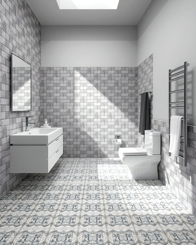 30 Gray Floor Bathroom Design Ideas for Sleek Minimalism