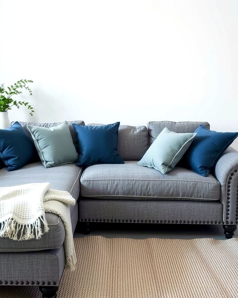 30 Soothing Blue & Grey Living Room Designs for Relaxing Spaces