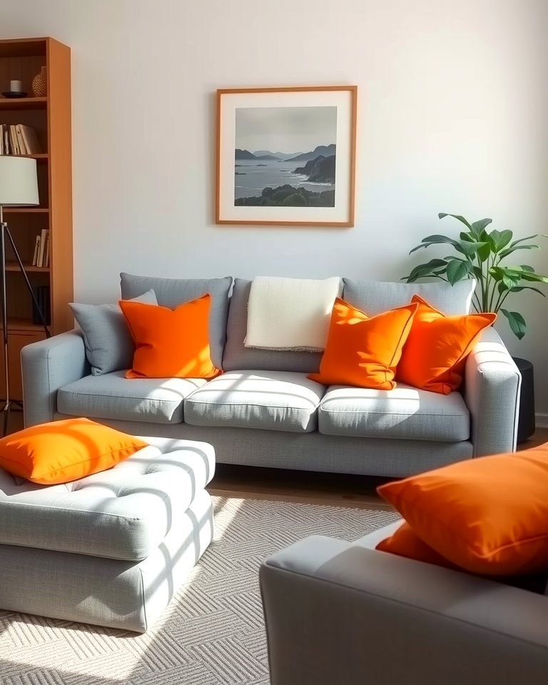 25 Orange and Grey Living Room Ideas for a Modern Look