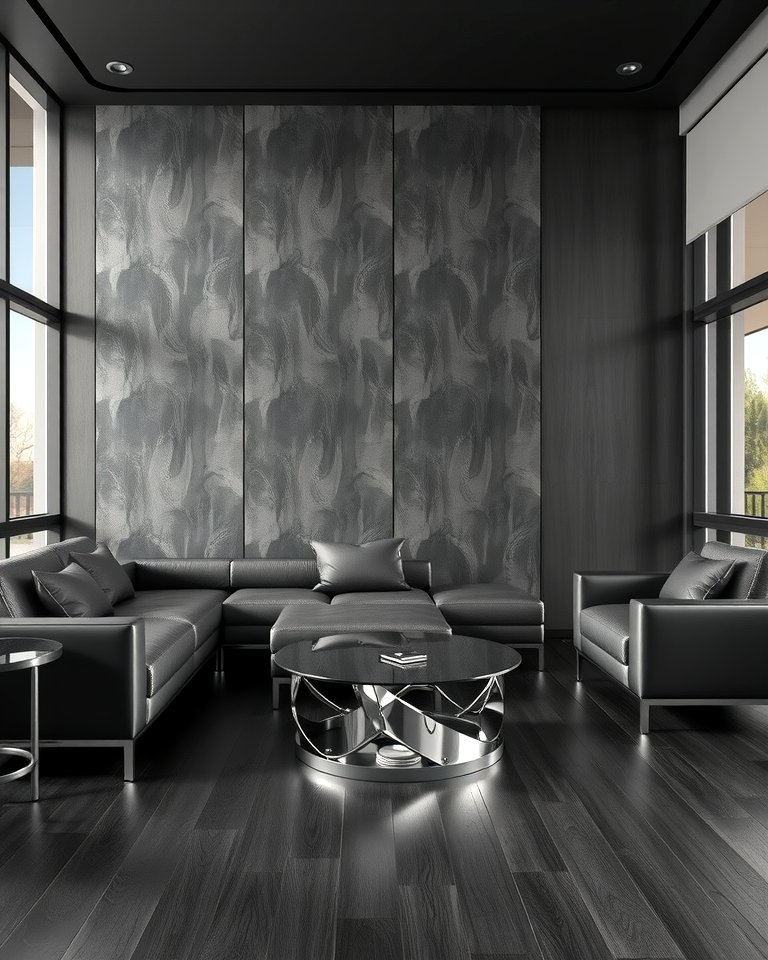 30 Grey Living Room &amp; Dark Wood Floor Design Combinations