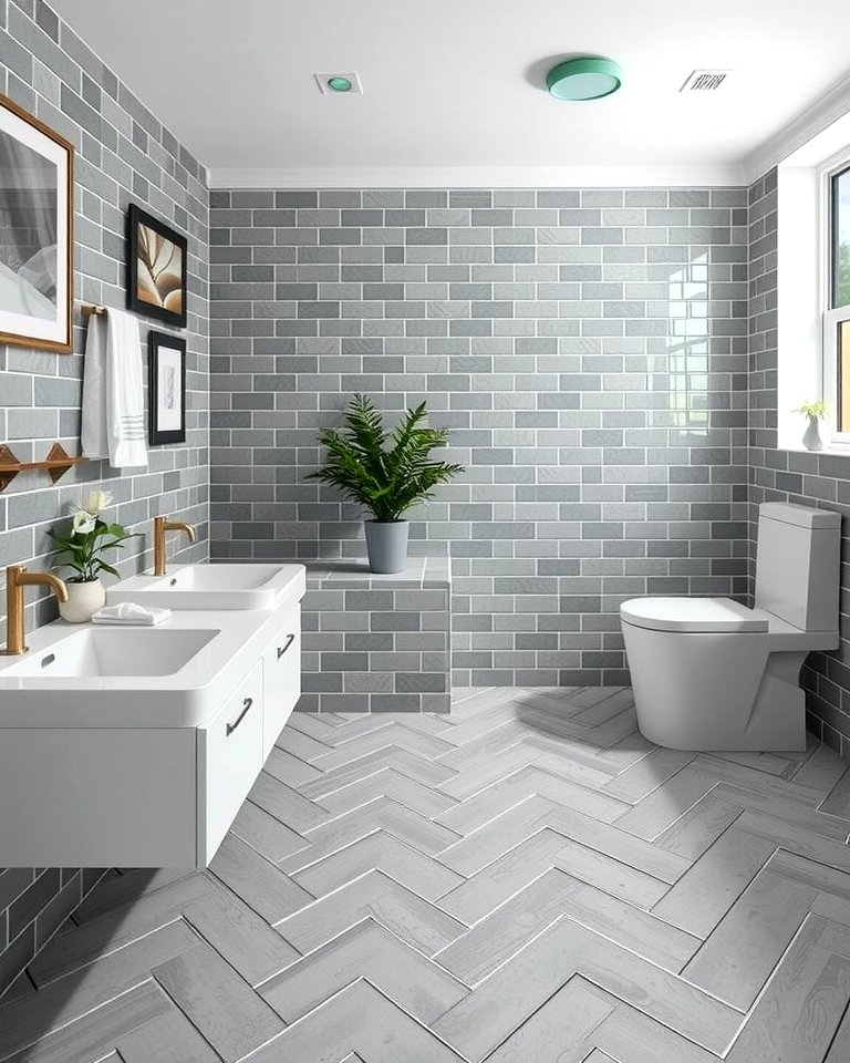 30 Gray Floor Bathroom Design Ideas for Sleek Minimalism