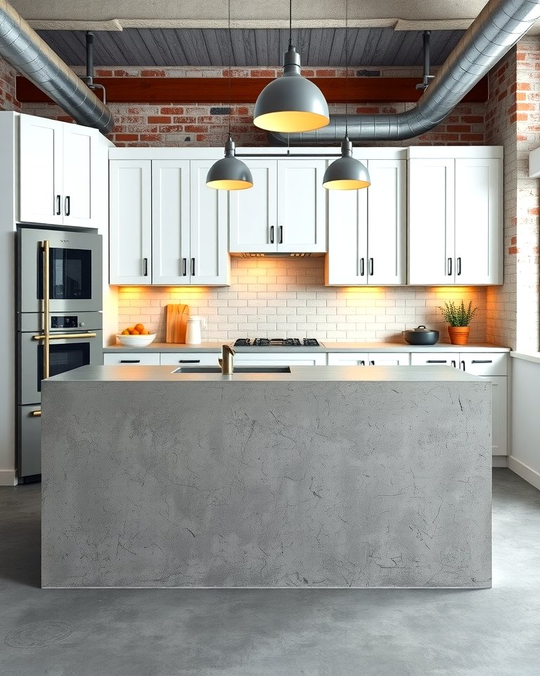 25 White Kitchen Cabinets with Grey Island Ideas