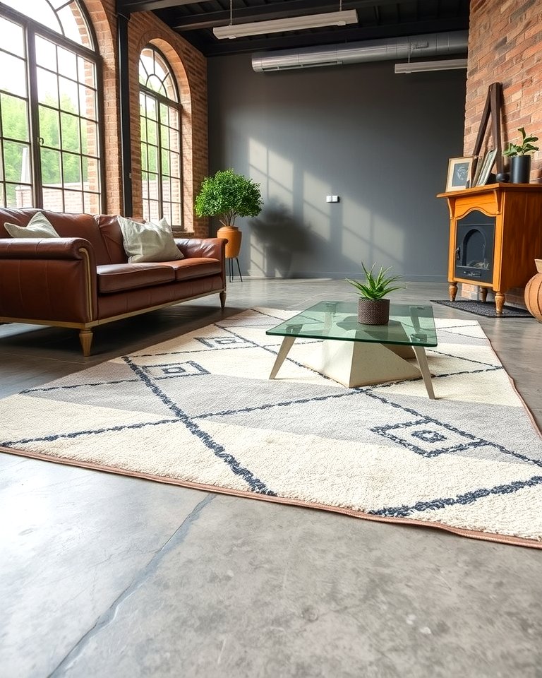 Industrial Rustic Rug 30 Industrial Living Room Ideas with Urban Charm