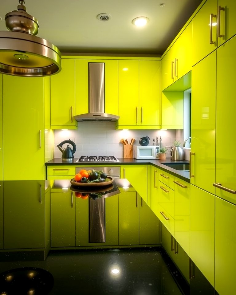 30 Green Kitchen Cabinets & Black Countertops Pairing Ideas