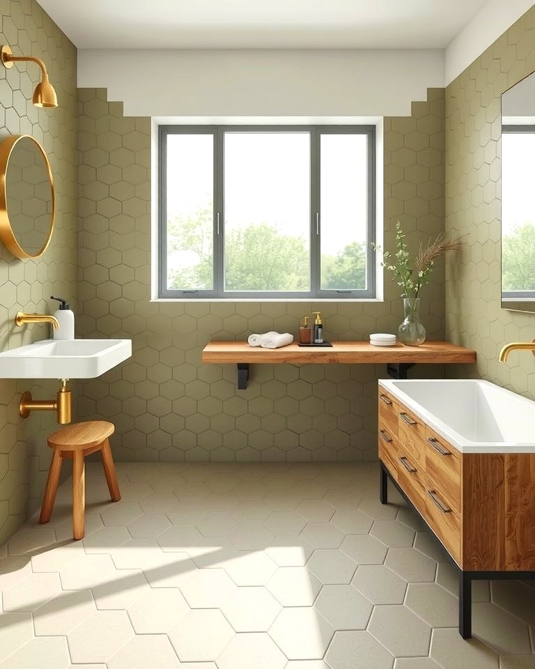 30 Green Bathroom Tile Design Ideas for a Refreshing Oasis