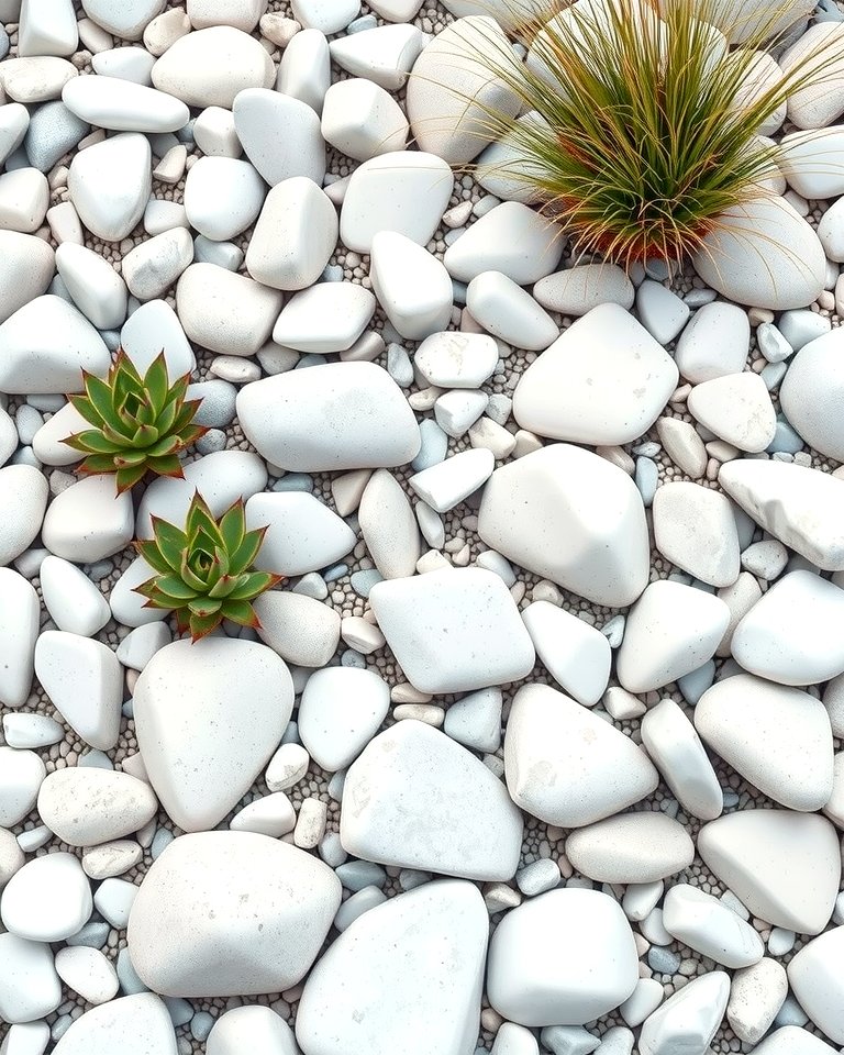 Minimalist Light Rocks 25 White Rock Landscaping Ideas for a Clean Look