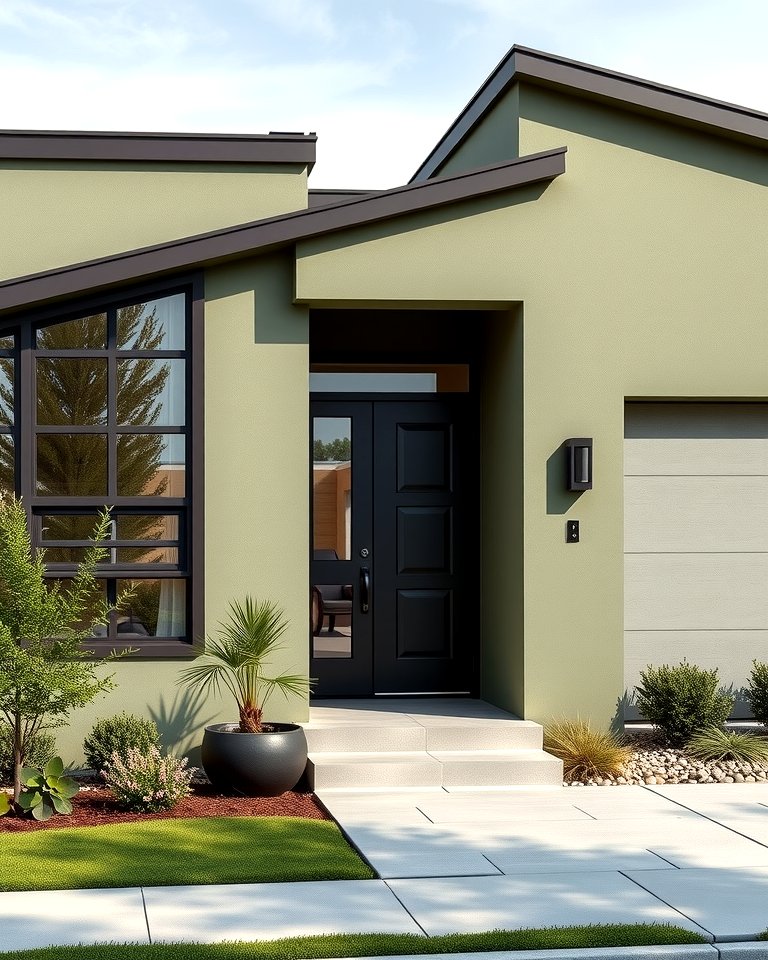 25 Sage Green House With Brown Trim Ideas for Curb Appeal