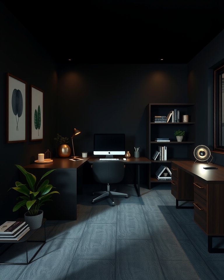 30 Moody Dark Home Office Designs for a Productive Workspace