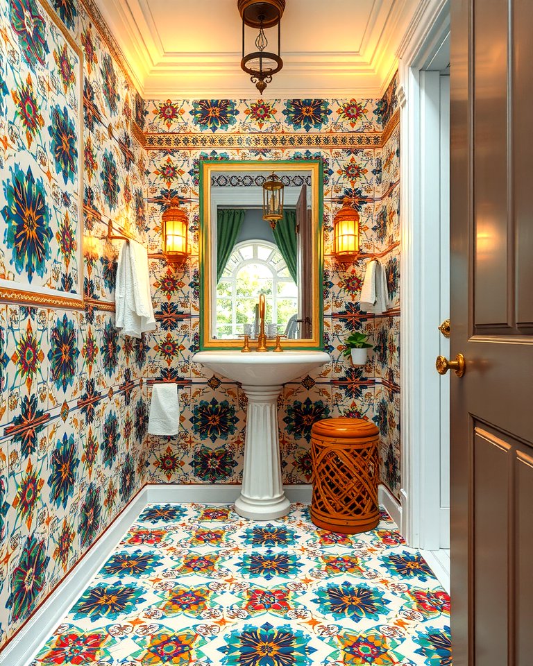 30 Powder Room Floor Tile Ideas for Elegant Small Spaces