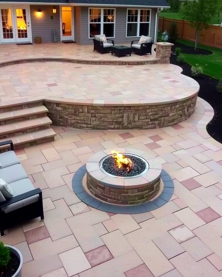 25 Stamped Concrete Patio With Fire Pit Ideas