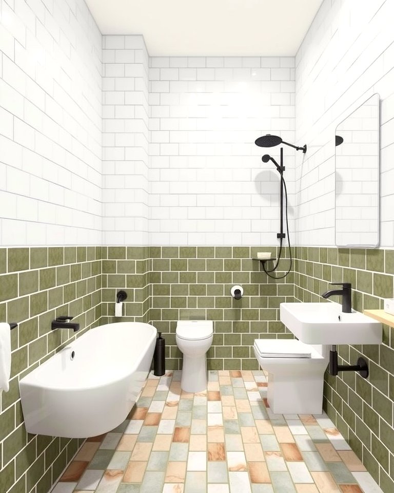 30 Green Bathroom Tile Design Ideas for a Refreshing Oasis