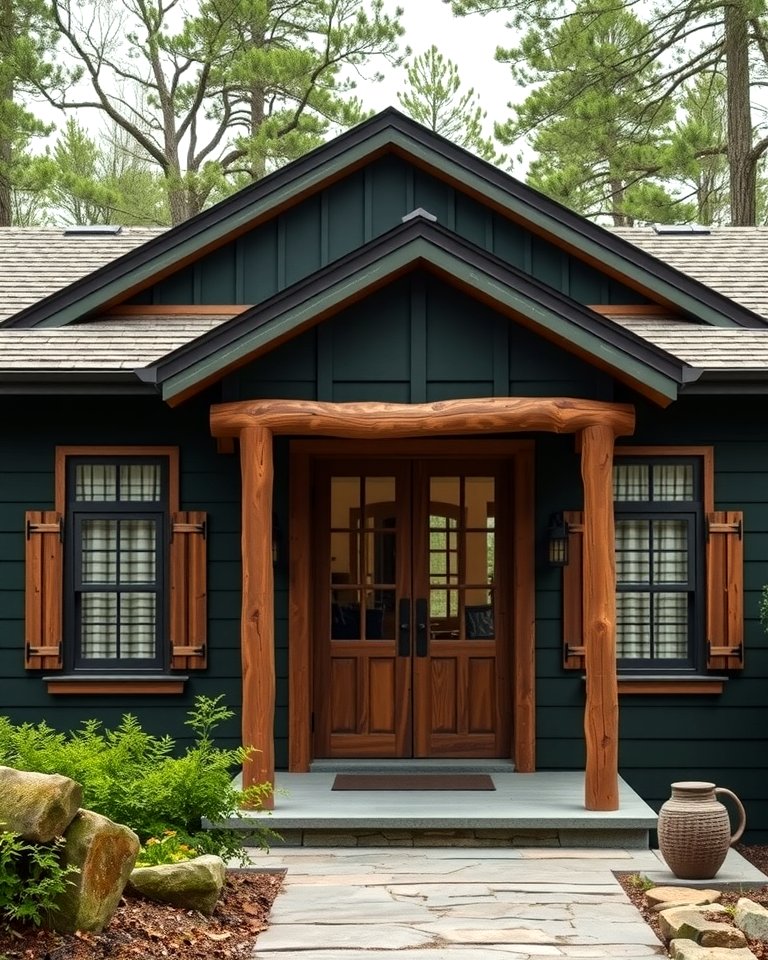 30 Stunning Dark Green Exterior House Designs for Curb Appeal