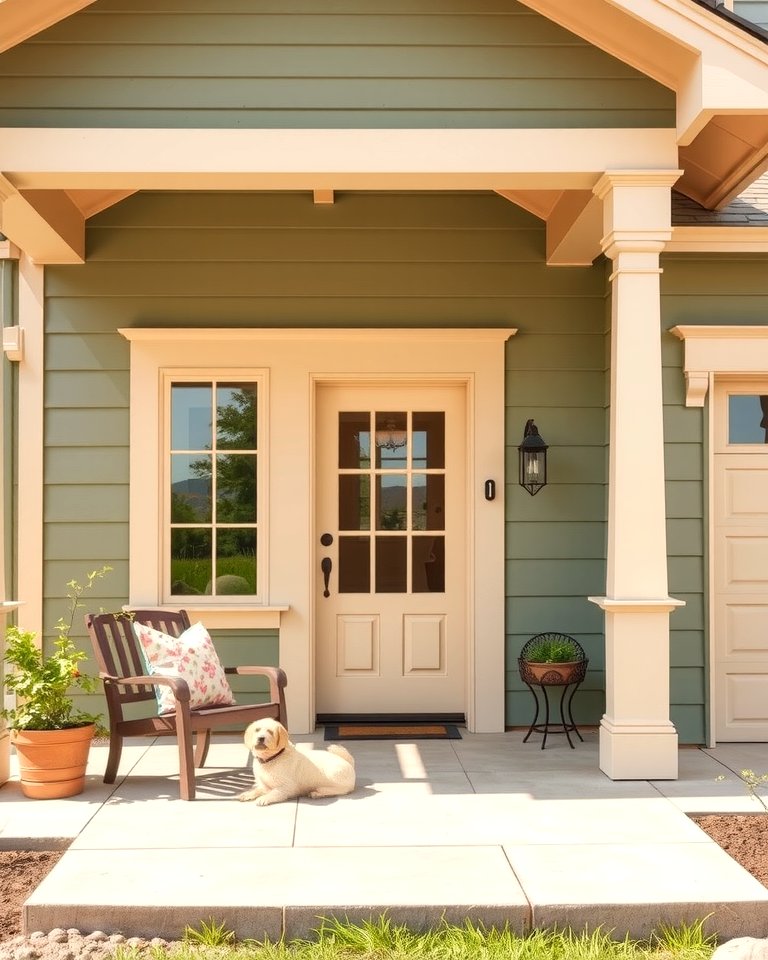 Age Color House Beige And Sage Green House