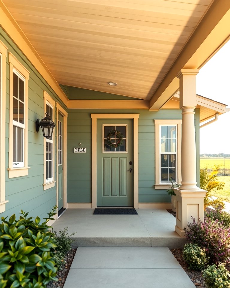 30 Sage Green Exterior House Color Scheme Design Ideas