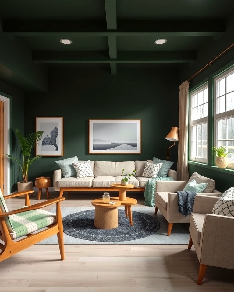 30 Rich Dark Green Living Room Designs for Cozy Elegance