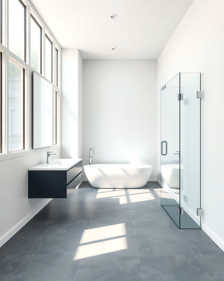 30 Gray Floor Bathroom Design Ideas for Sleek Minimalism