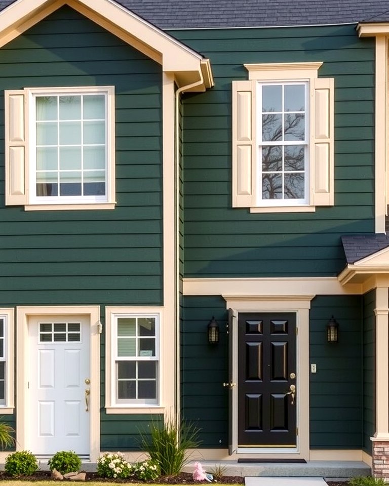 30 Stunning Dark Green Exterior House Designs for Curb Appeal