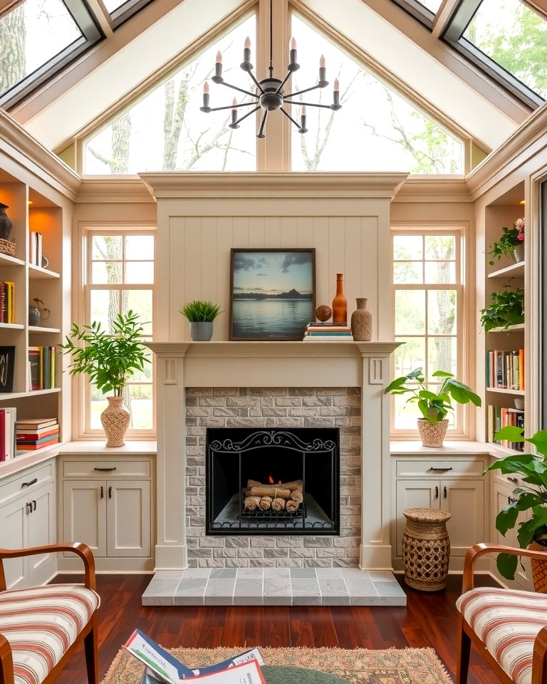 25 Sunroom With Fireplace Ideas for Cozy Gatherings