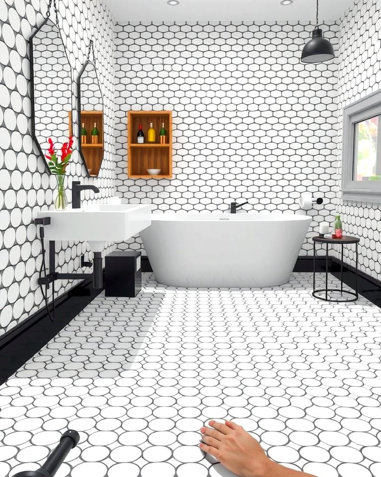 25 Penny Tile Bathroom Floor Ideas for a Unique Look