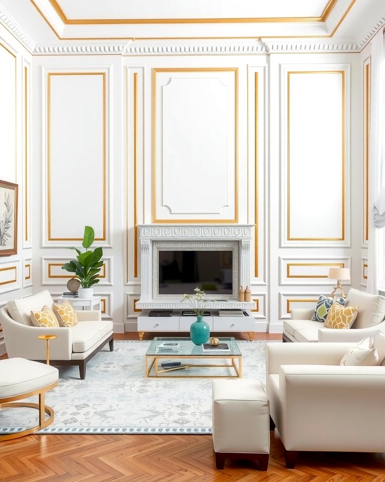 25 White and Gold Living Room Ideas for Elegance