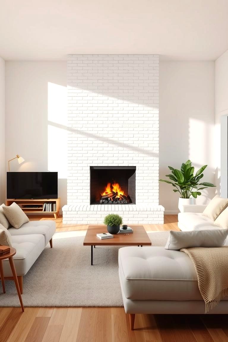 30 White Brick Fireplace Ideas for Timeless Living Rooms