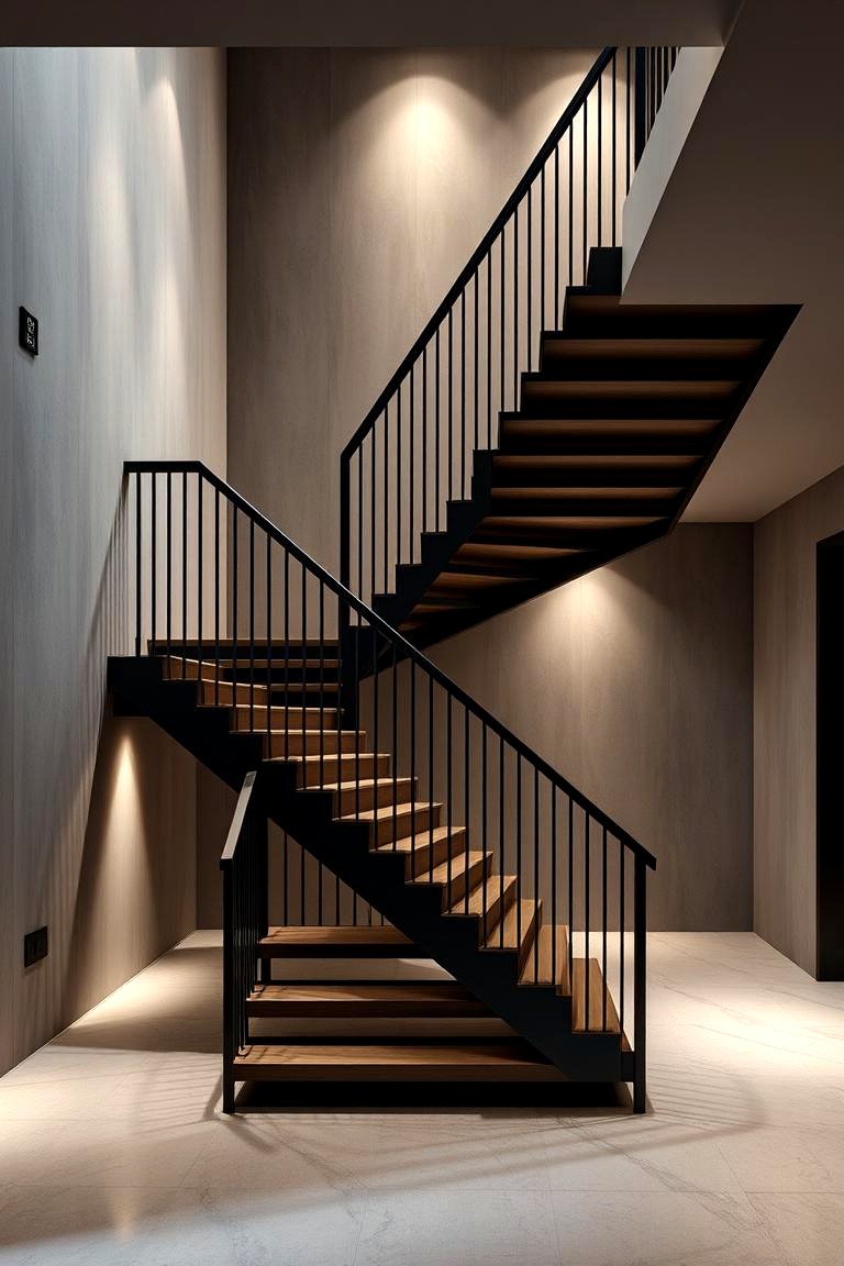 Staircase Renovation Ideas With Asymmetrical Design