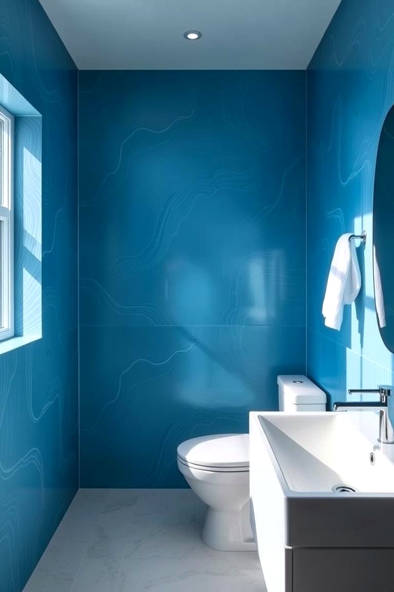 30 Striking Black and Blue Bathroom Ideas for Dramatic Flair