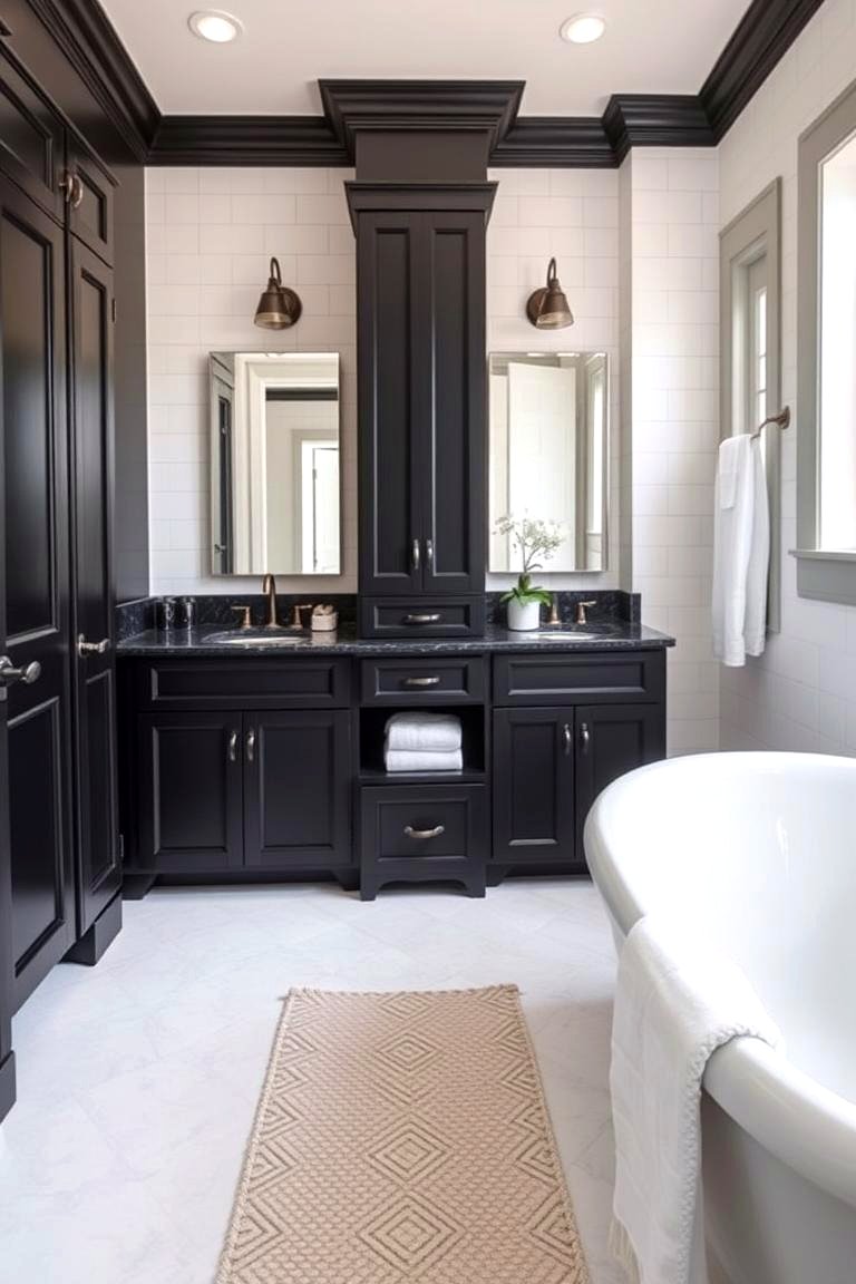 30 Black Cabinet Bathroom Ideas for Dramatic Modern Spaces