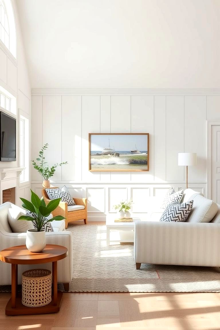 View of 30 Elegant Living Room Wainscoting Ideas for Modern Homes