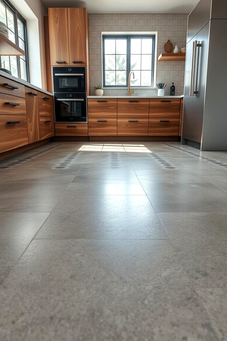 30 Industrial Chic Concrete Floor Kitchen Design Concepts